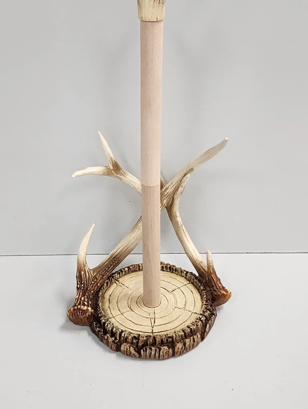 Rustic Antler Paper Towel Holder - Natural Cream and Tan